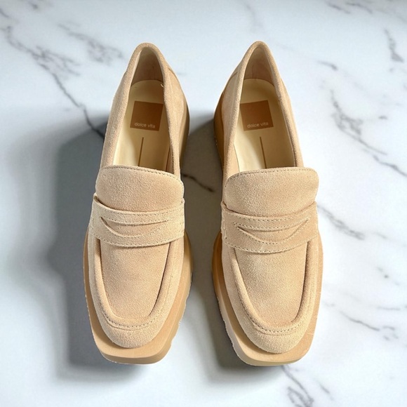 Dolce Vita Tan Suede Loafers - Picture 1 of 5